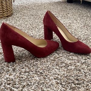 Nine West deep red Heels chunky